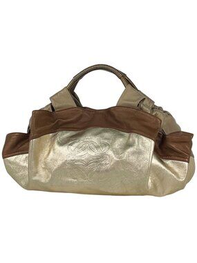 Loewe Nappa Aire Handbag Anagram Leather Gold